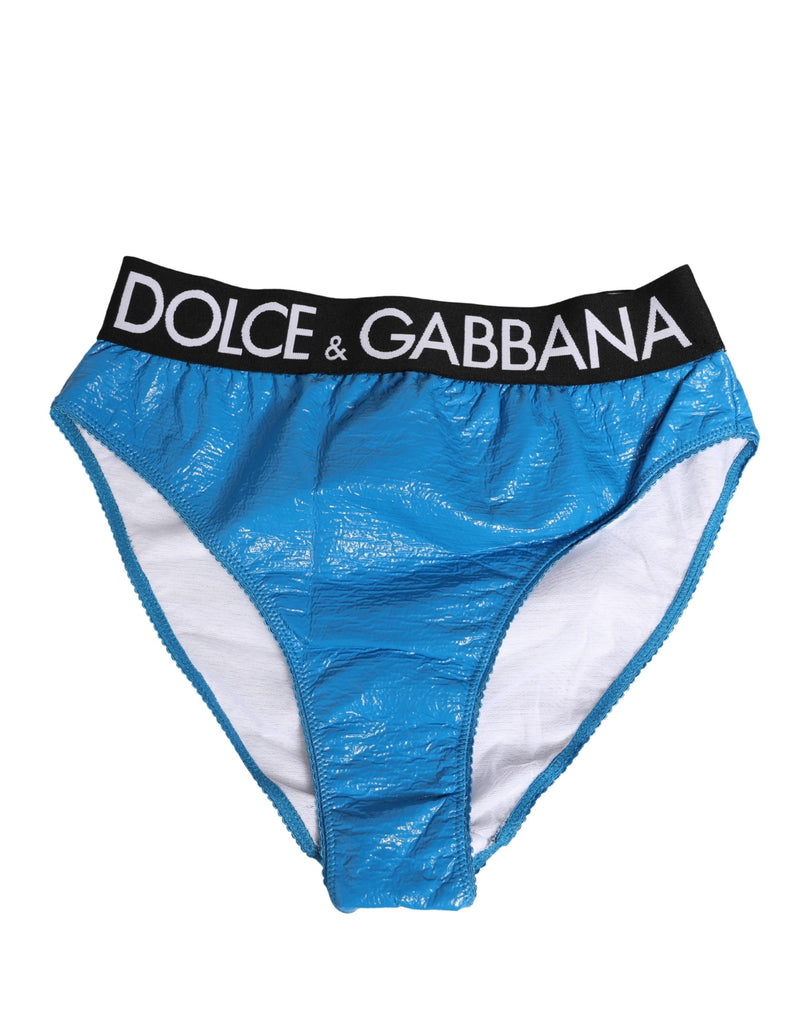 Braguita de cintura alta de Dolce & Gabbana con banda elástica con logotipo azul