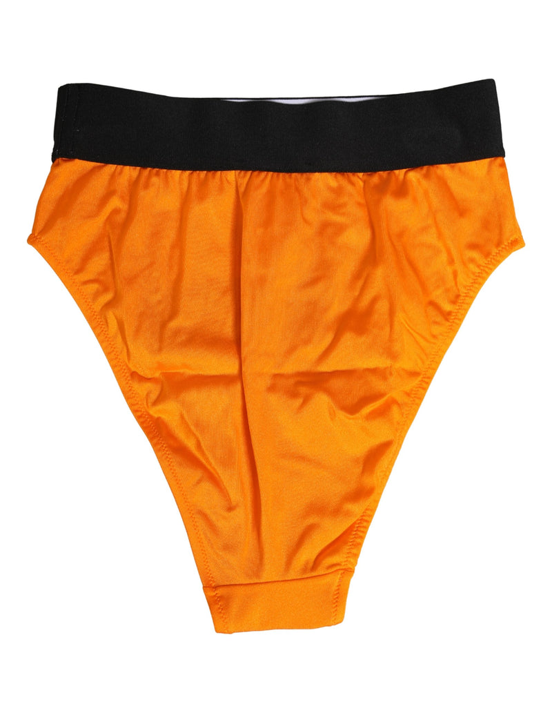 Culotte taille haute Dolce & Gabbana orange ornée de cristaux
