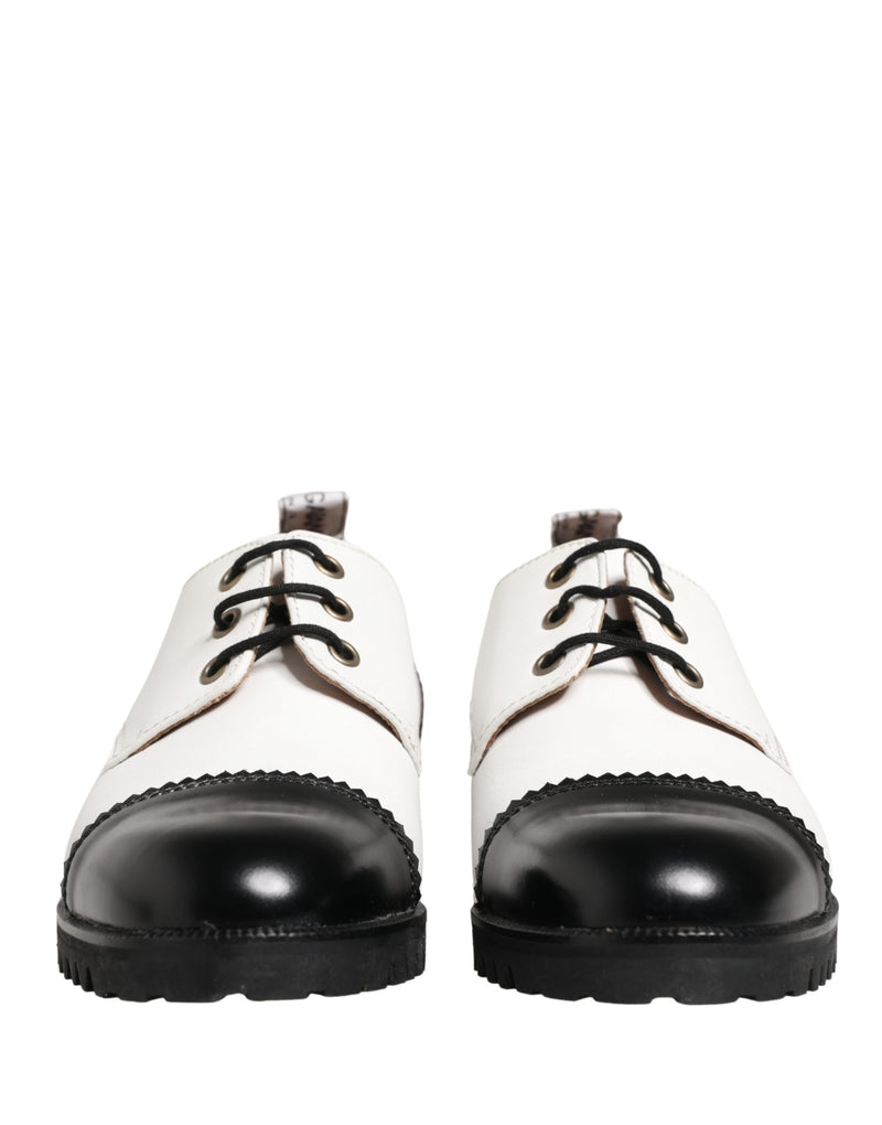 Chaussures derby Dolce & Gabbana en cuir noir et blanc