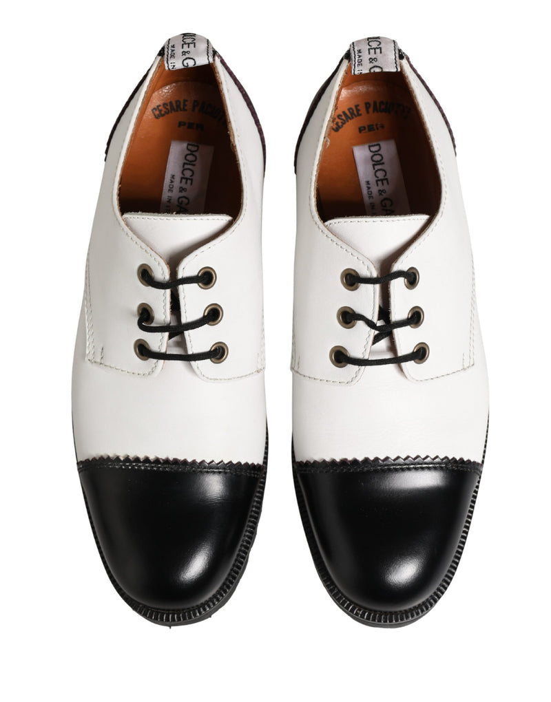 Chaussures derby Dolce & Gabbana en cuir noir et blanc