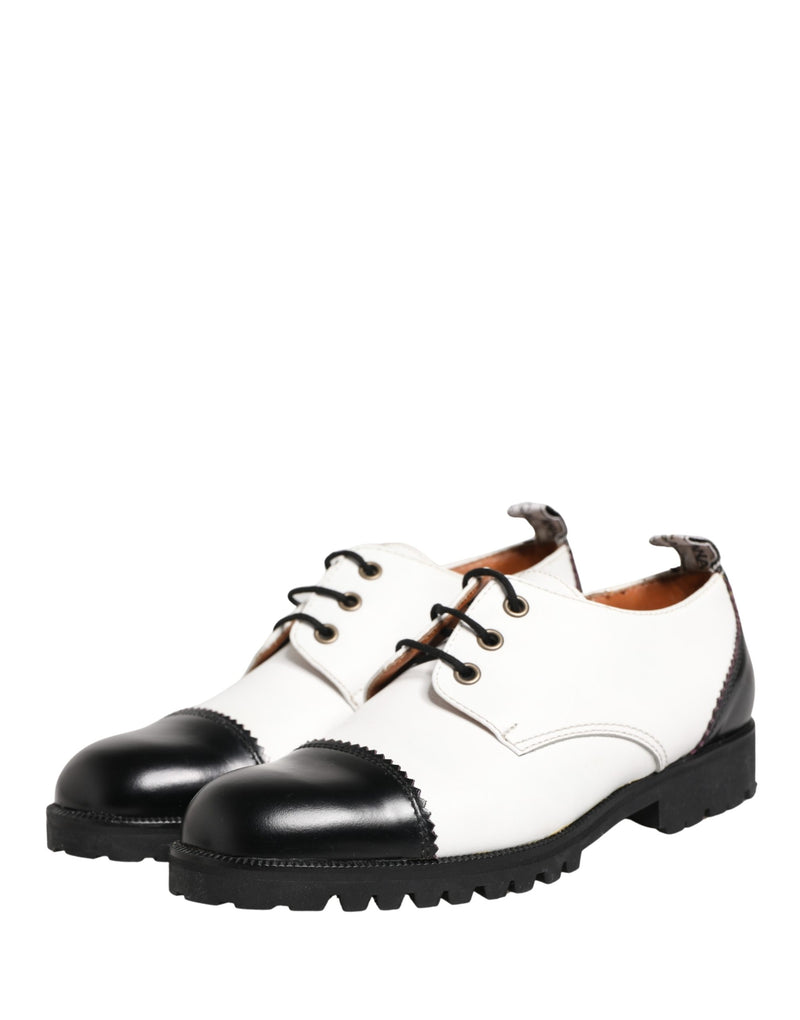 Chaussures derby Dolce & Gabbana en cuir noir et blanc