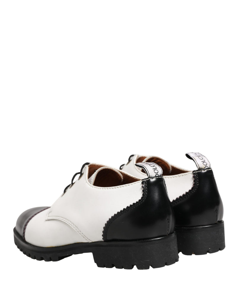 Chaussures derby Dolce & Gabbana en cuir noir et blanc