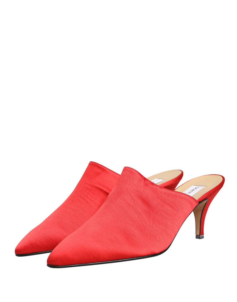 Mules con tacco in camoscio rosso Dolce & Gabbana
