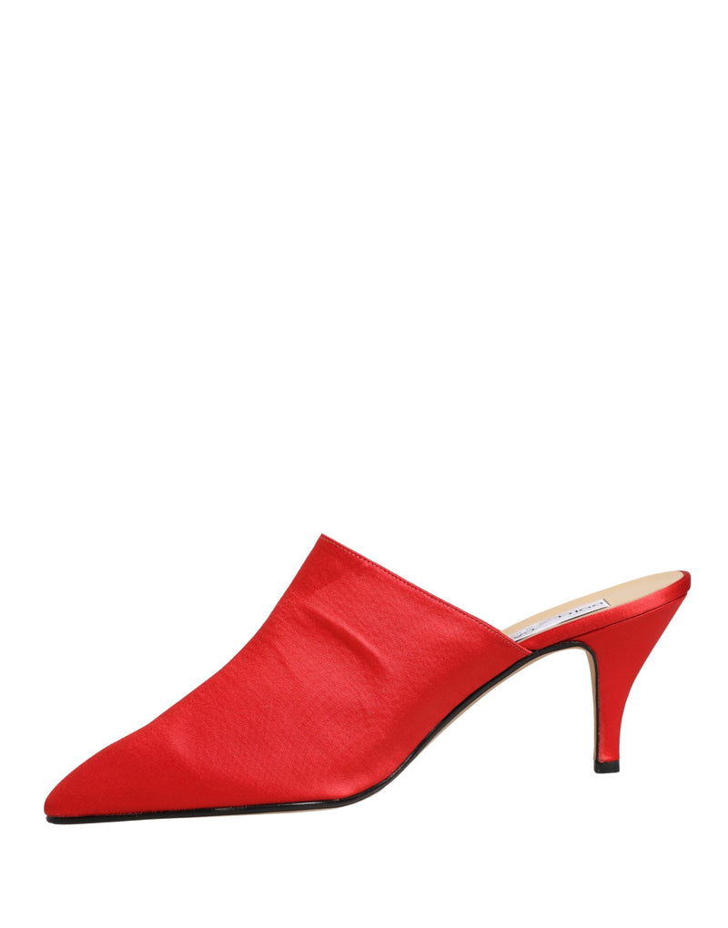 Mules con tacco in camoscio rosso Dolce & Gabbana