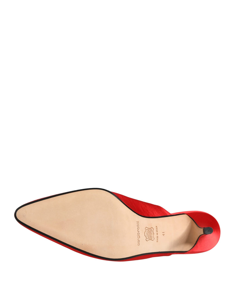 Mules con tacco in camoscio rosso Dolce & Gabbana