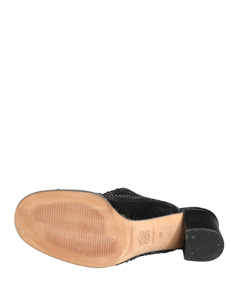 Mules pretas com paetês Dolce & Gabbana