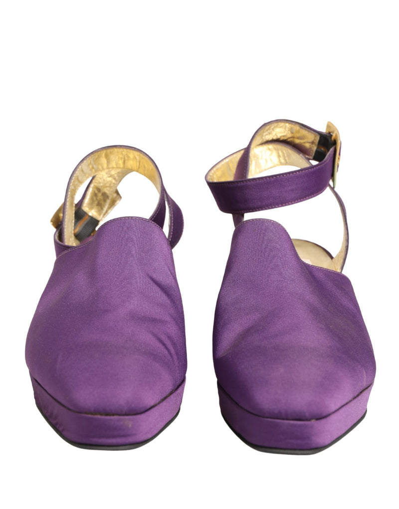 Sandali in camoscio viola Dolce & Gabbana