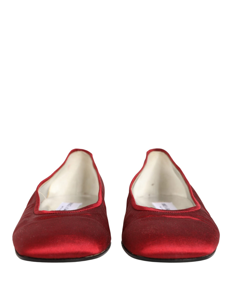Ballerine slip-on in raso rosso Dolce & Gabbana