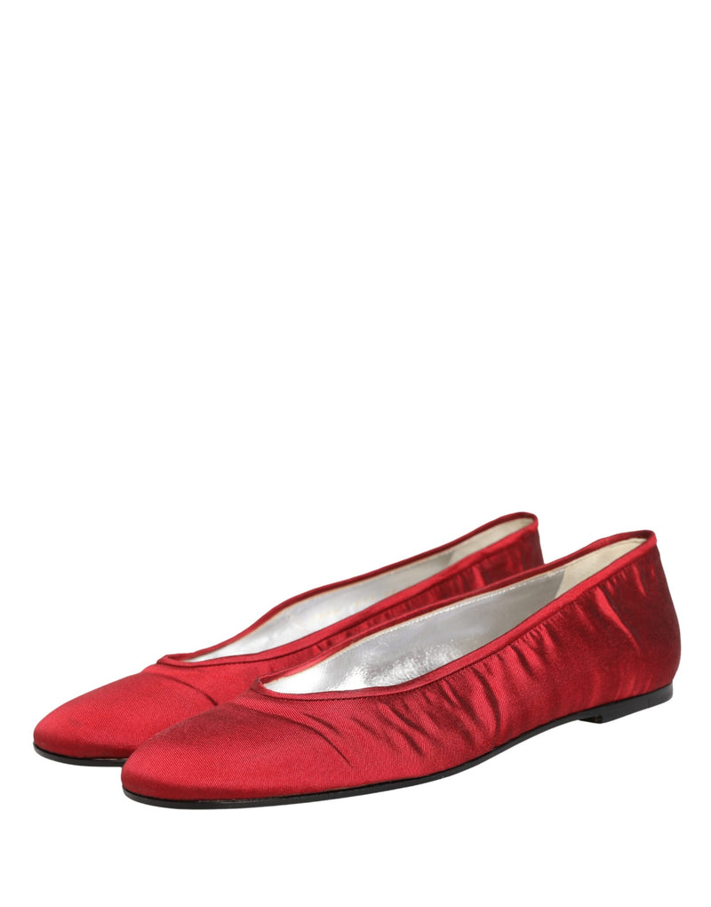 Ballerine slip-on in raso rosso Dolce & Gabbana