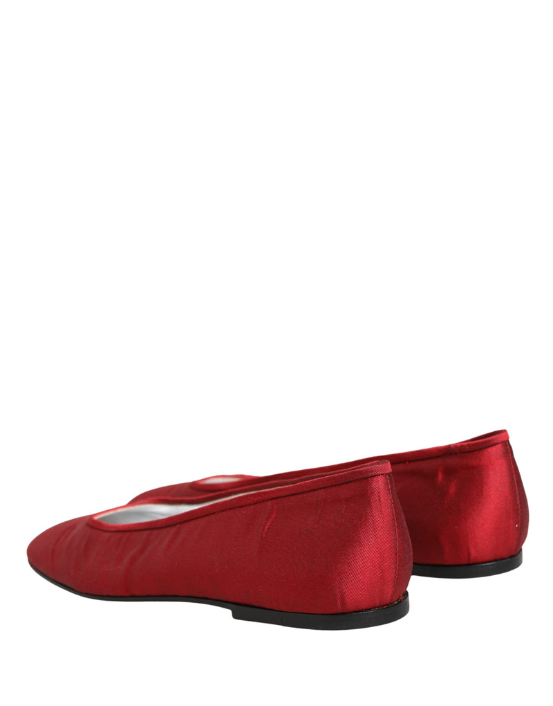 Ballerine slip-on in raso rosso Dolce & Gabbana