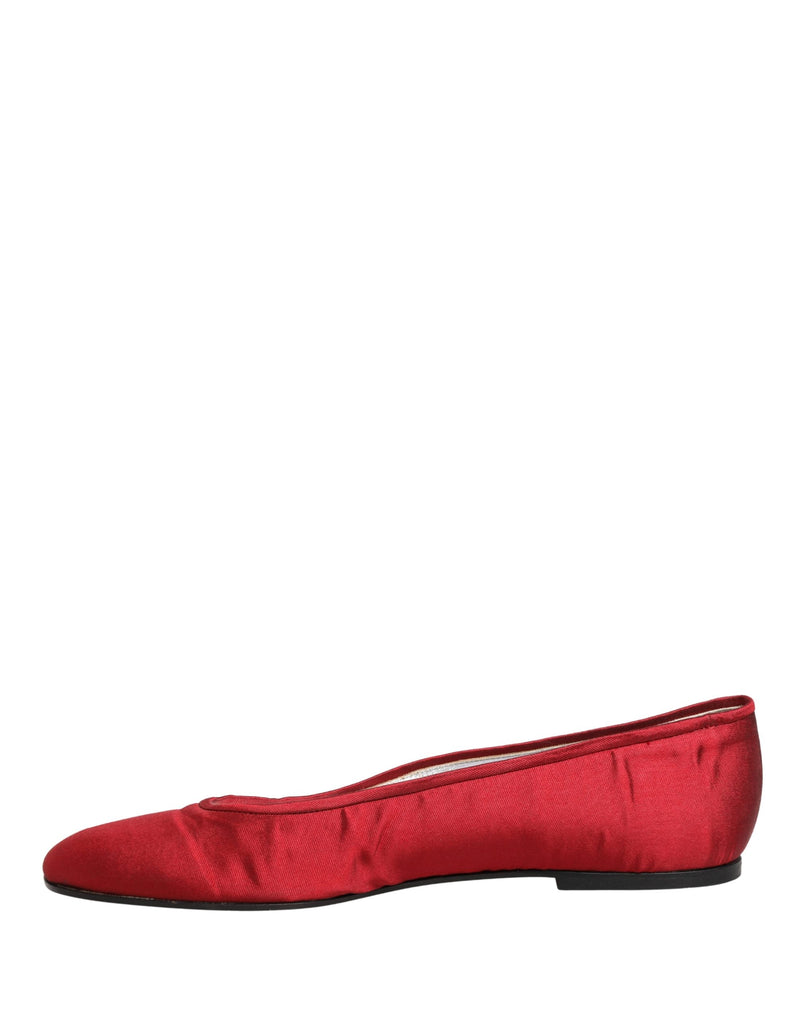 Ballerine slip-on in raso rosso Dolce & Gabbana