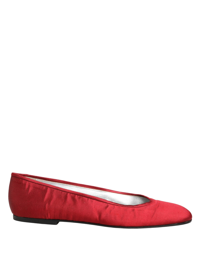 Ballerine slip-on in raso rosso Dolce & Gabbana