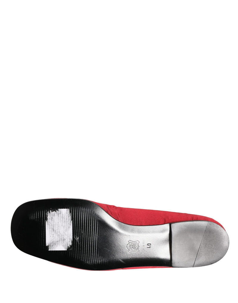 Ballerine slip-on in raso rosso Dolce & Gabbana