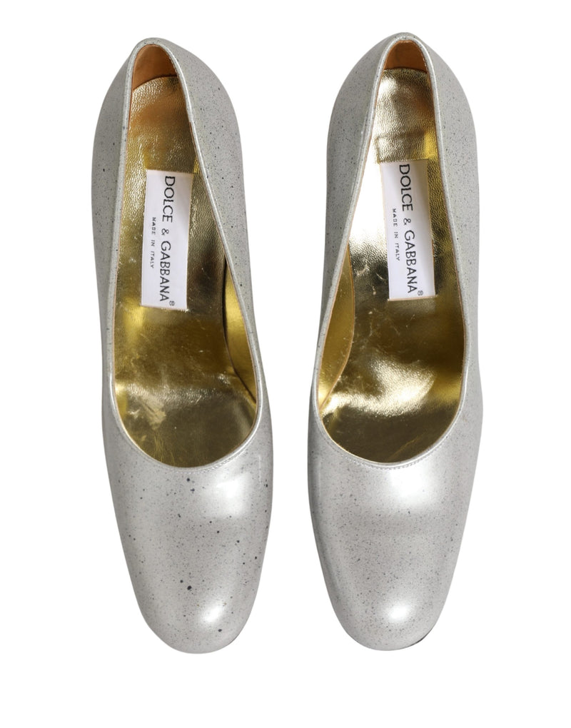 Scarpins de salto alto em couro branco Dolce & Gabbana para mulheres