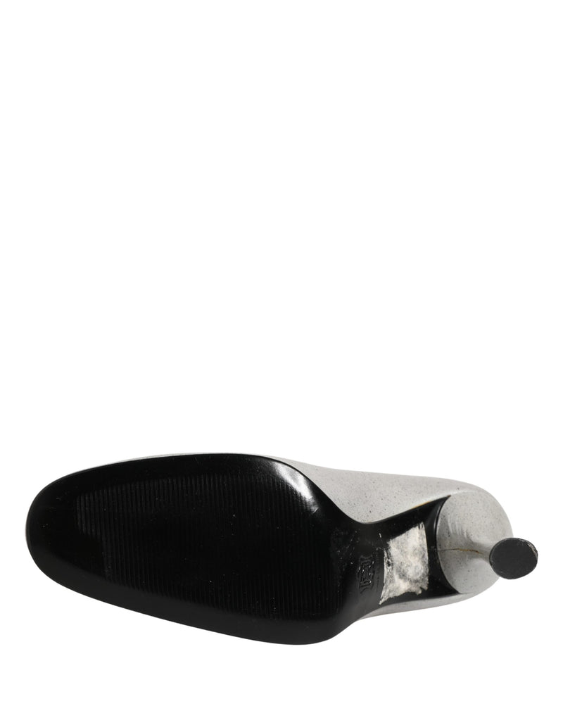 Scarpins de salto alto em couro branco Dolce & Gabbana para mulheres