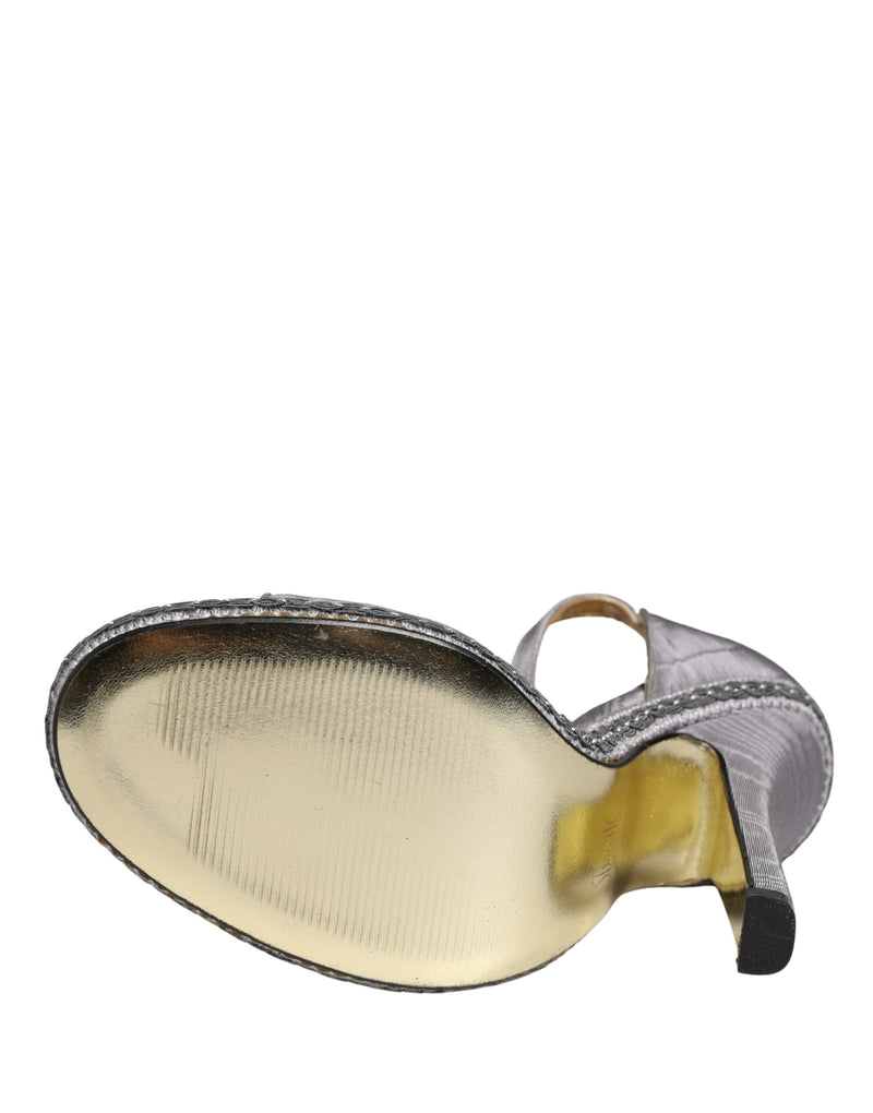 Sandali con tacco alto in grigio con cinturino alla caviglia Dolce & Gabbana
