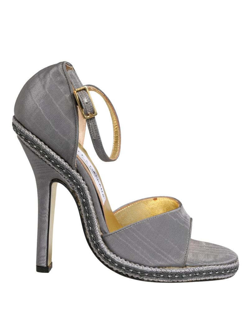 Sandali con tacco alto in grigio con cinturino alla caviglia Dolce & Gabbana