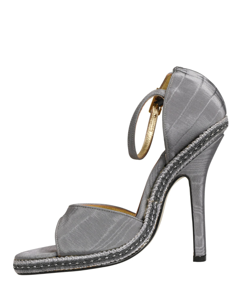 Sandali con tacco alto in grigio con cinturino alla caviglia Dolce & Gabbana