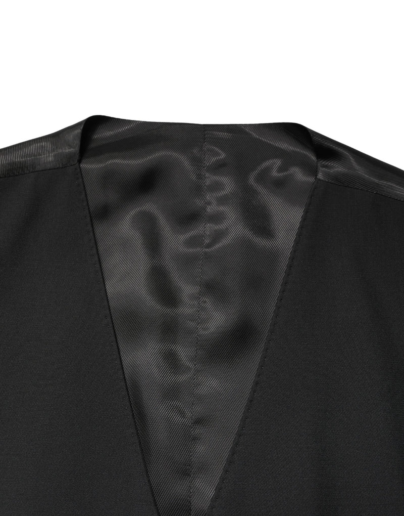 Dolce & Gabbana gilet monopetto da uomo in lana nera