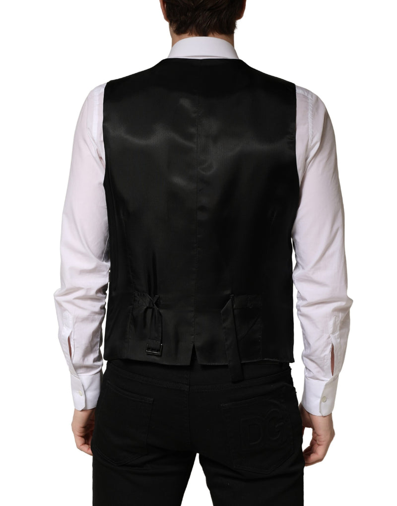 Dolce & Gabbana gilet monopetto da uomo in lana nera