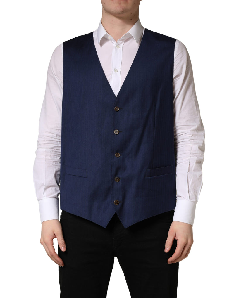 Gilet formale in lana blu navy Dolce & Gabbana