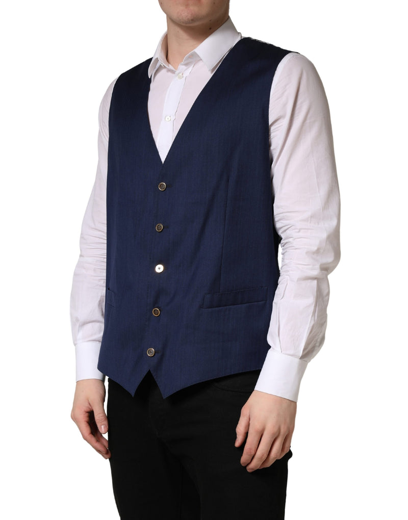 Gilet formale in lana blu navy Dolce & Gabbana