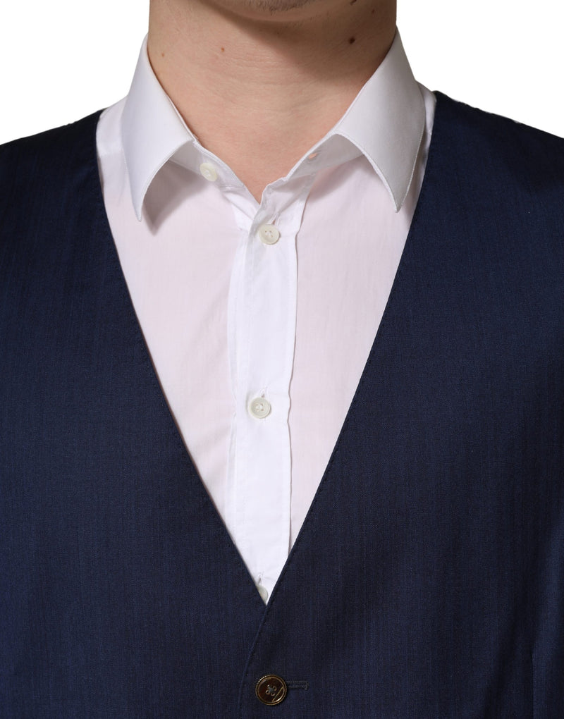 Gilet formale in lana blu navy Dolce & Gabbana