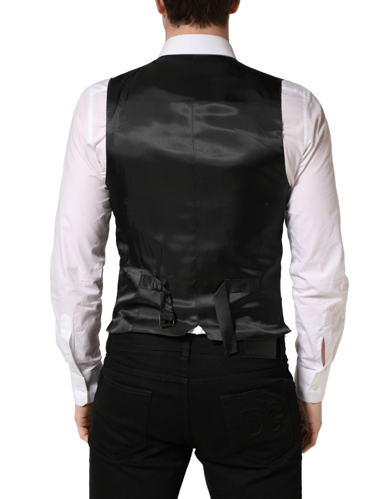 Gilet habillé en laine gris foncé Dolce & Gabbana