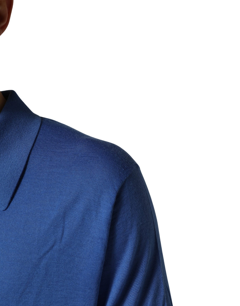 Dolce & Gabbana Blue Cashmere Short Sleeves Polo  T-shirt