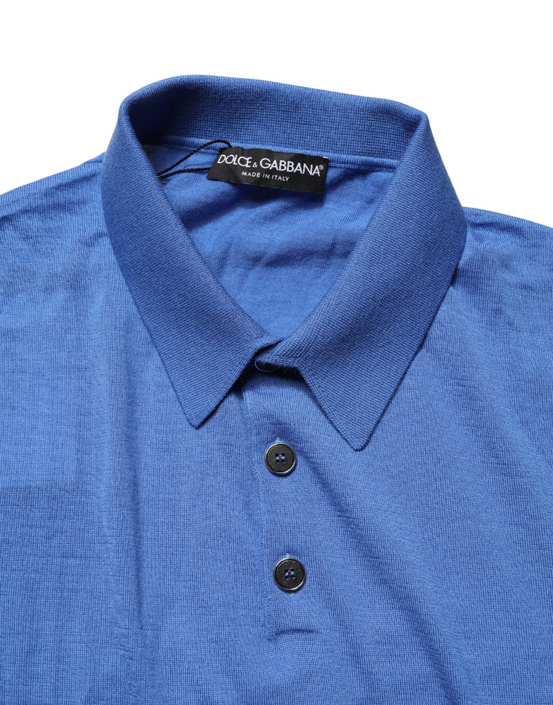 Dolce & Gabbana Blue Cashmere Short Sleeves Polo  T-shirt