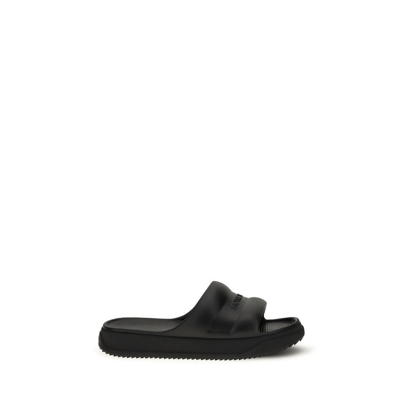 Moncler Black Rubber Flat Sandals
