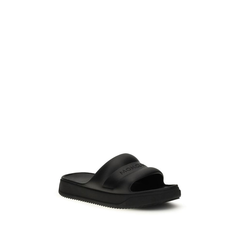 Moncler Black Rubber Flat Sandals