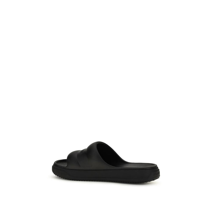 Moncler Black Rubber Flat Sandals