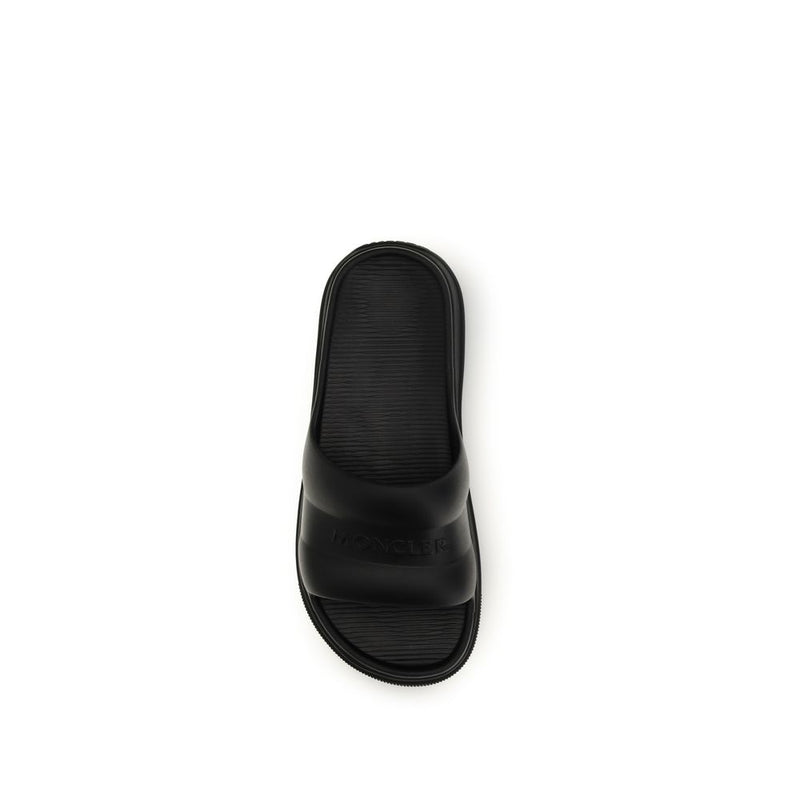 Moncler Black Rubber Flat Sandals