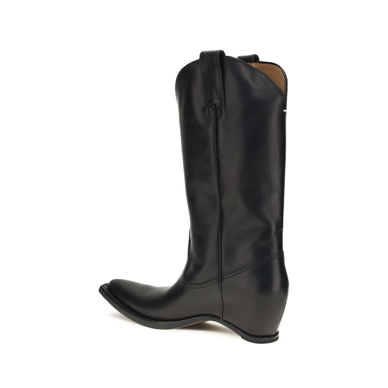 Maison Margiela Black Calf Leather Bos Taurus Ankle Boots