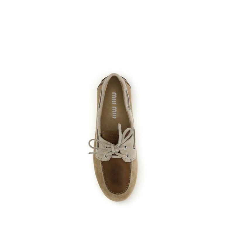 Mocassins à enfiler multicolores en cuir de veau Bos Taurus Miu Miu