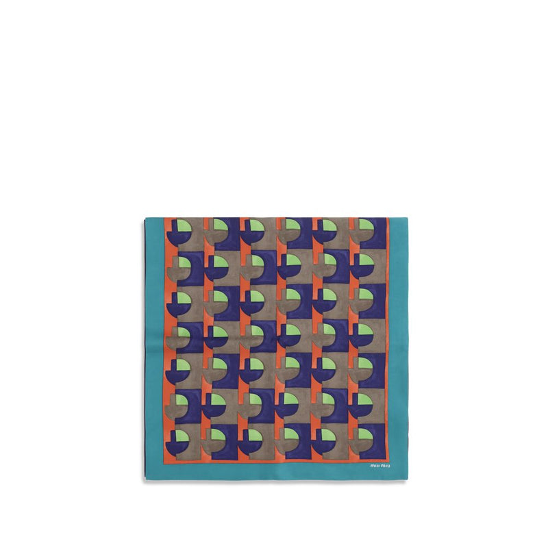 Foulard in seta multicolore Miu Miu