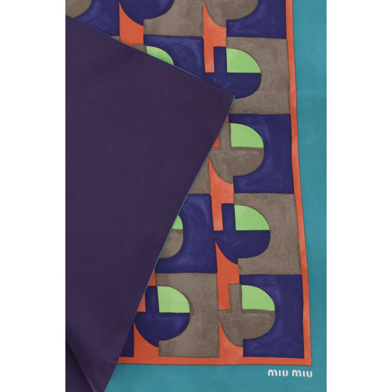 Foulard in seta multicolore Miu Miu