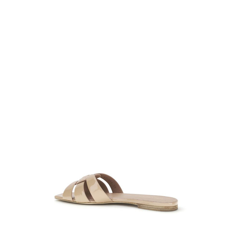 Sandalias planas multicolor de piel de becerro Bos Taurus de Saint Laurent