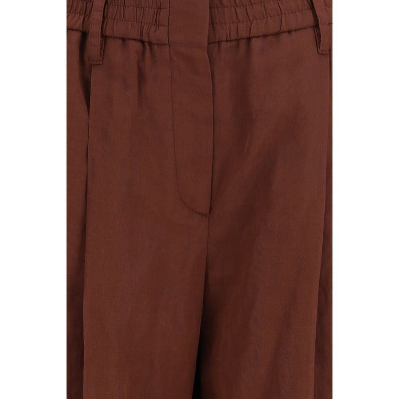 Brunello Cucinelli Brown Cotton Casual Pants
