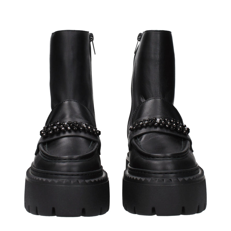 Jimmy Choo Black Leather Ankle Boots