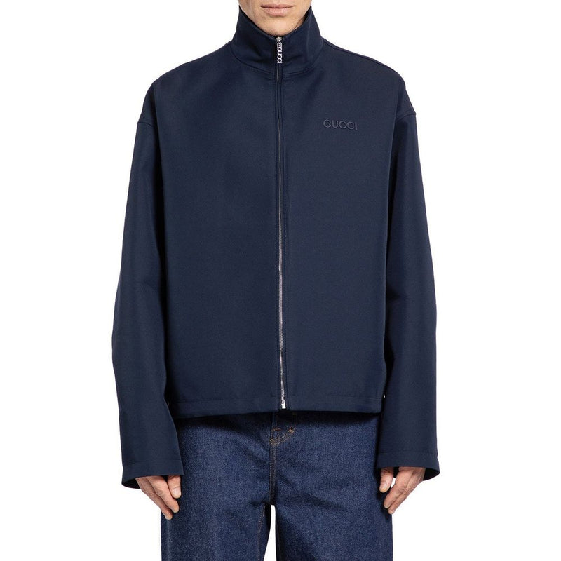 Gucci Blue Marabou Full-Length Jacket