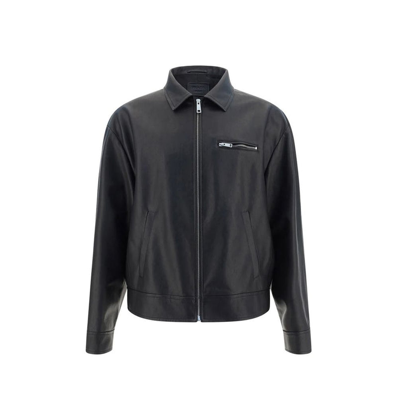 Prada Black Lamb Leather Leather Jacket