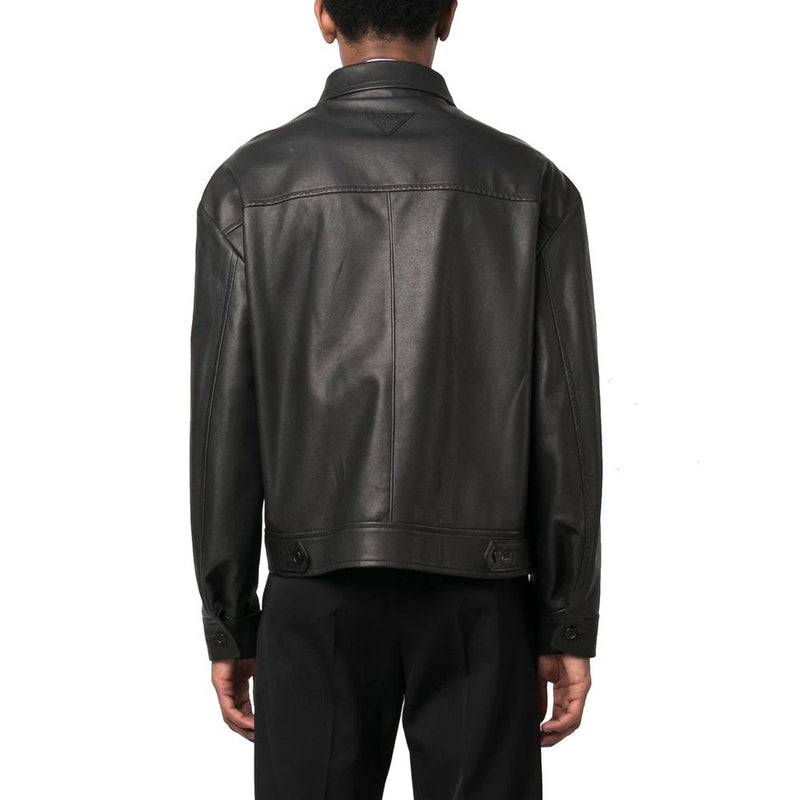 Prada Black Lamb Leather Leather Jacket
