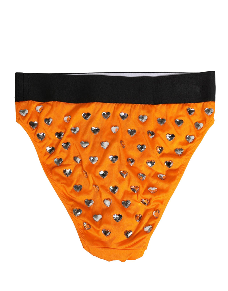 Braguita de cintura alta de Dolce & Gabbana de color naranja con cristales