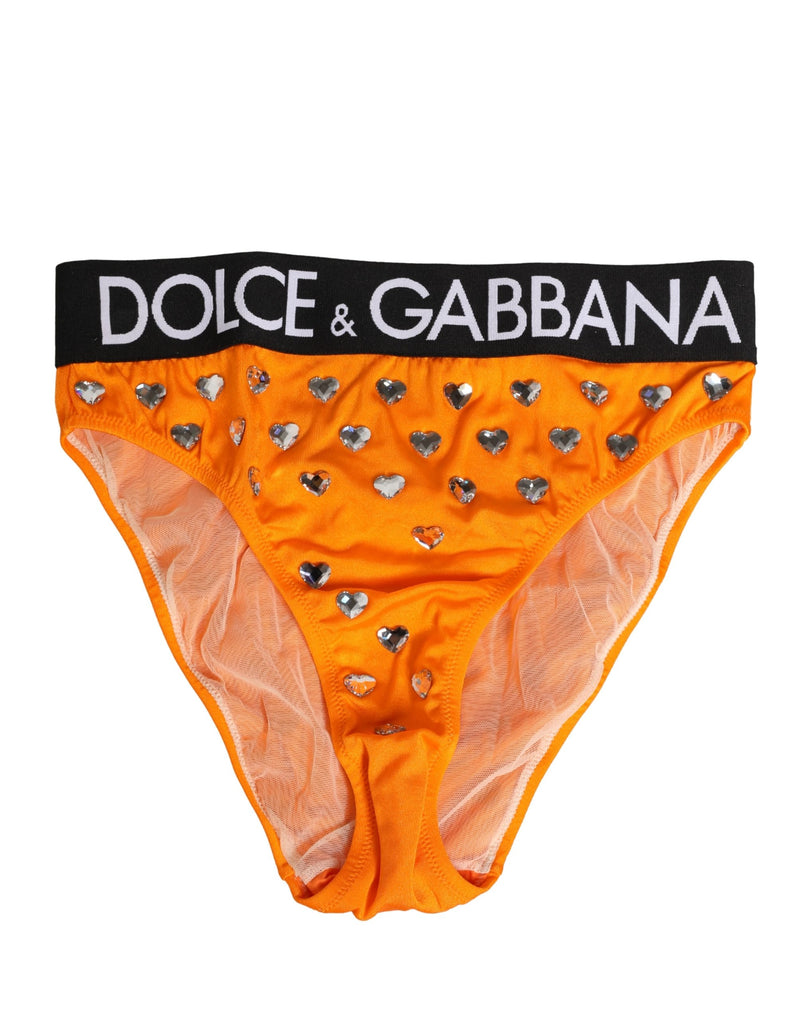 Braguita de cintura alta de Dolce & Gabbana de color naranja con cristales