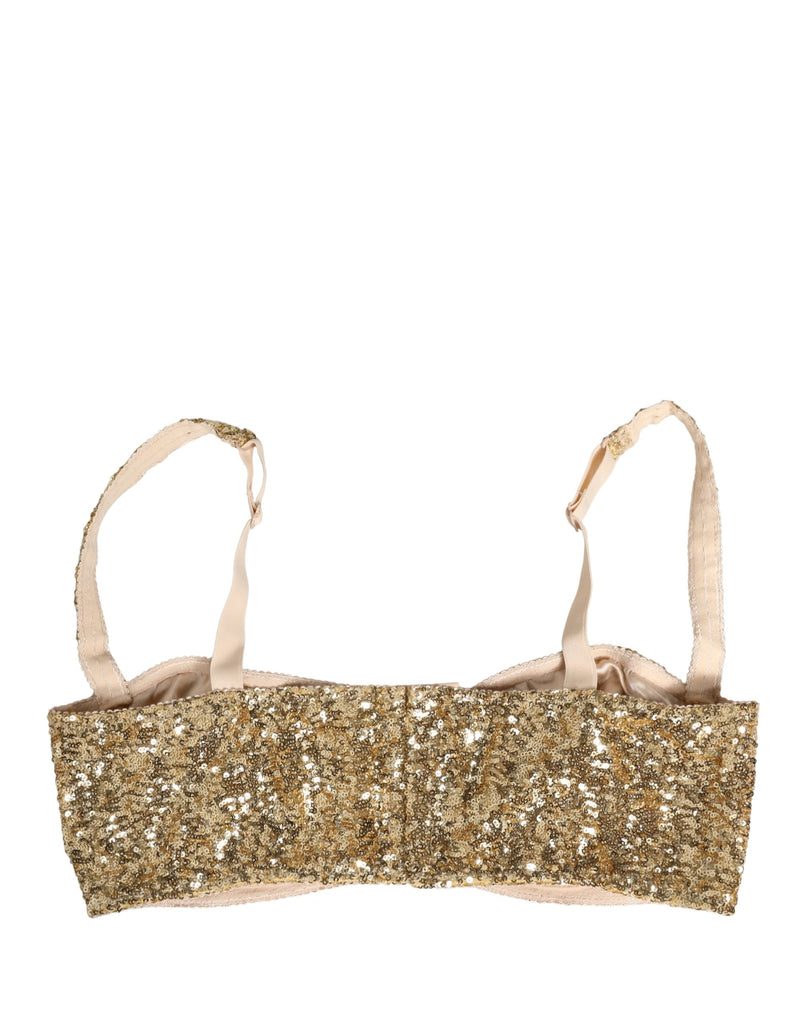 Reggiseno con ferretto e coppe semimbottite dorato con paillettes Dolce & Gabbana