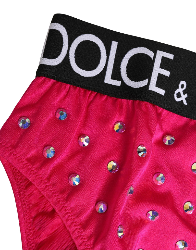 Braga de cintura alta Dolce & Gabbana rosa con cristales