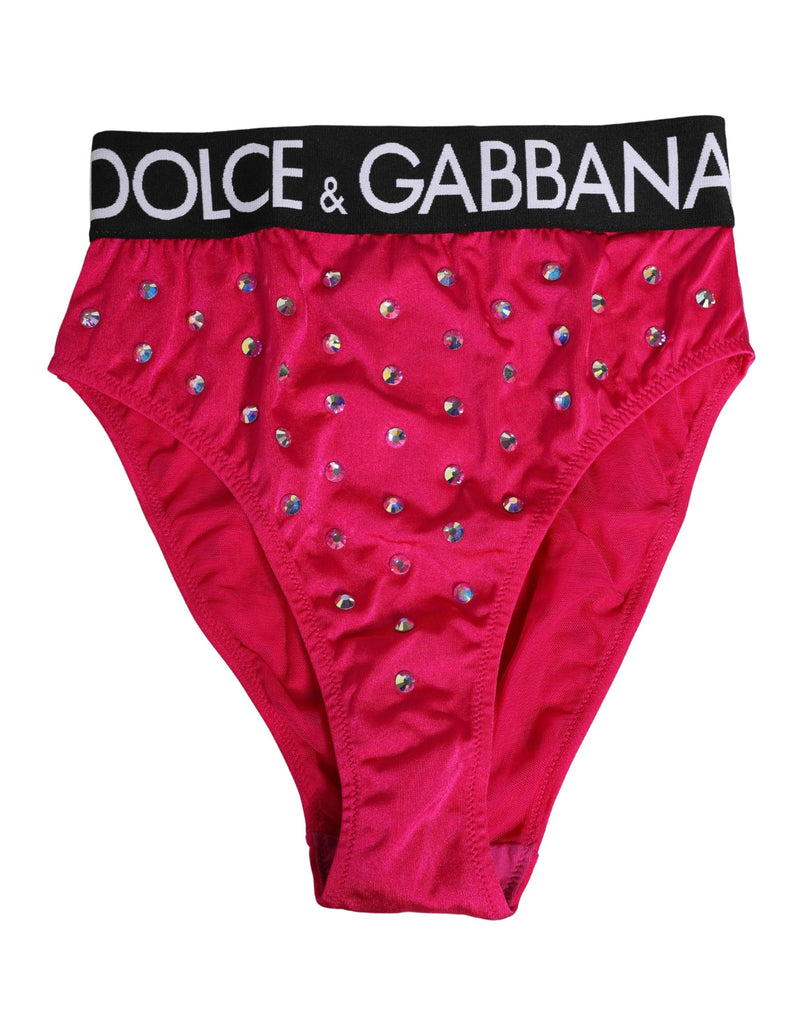 Braga de cintura alta Dolce & Gabbana rosa con cristales