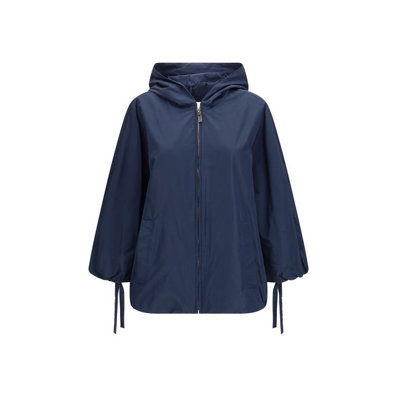 'S Max Mara Blue Polyester Trench Coat
